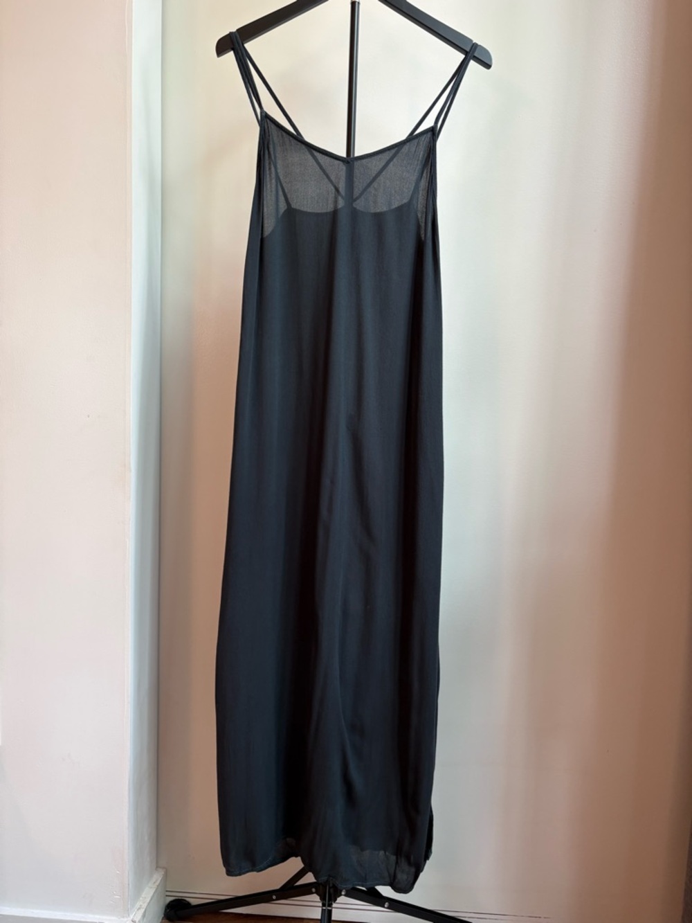 aerie Black Maxi Slip Dress